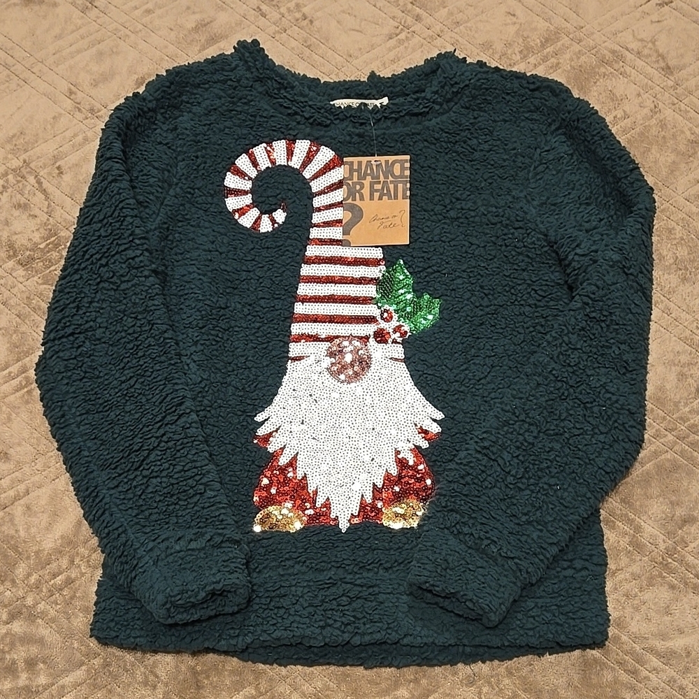 Chance or Fate Green Fuzzy Gnome Sherpa Size Medium New